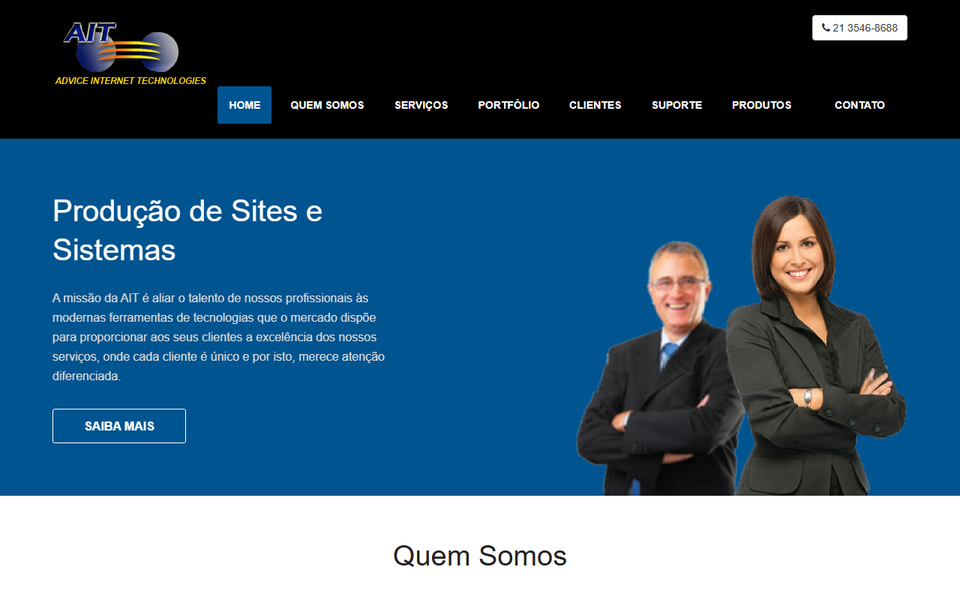 Captura de tela do site AIT Host